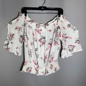 ARDENE White Off the Shoulder, 3/4 Length Shirt, Womens Size X-Large